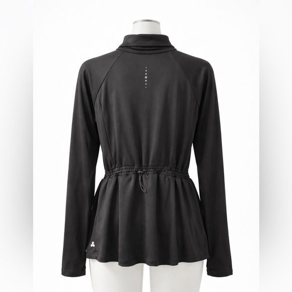 Tek Gear Women’s Black Athletic Jacket XXL Full Zip Thumbholes Cinch Waist - Picture 2 of 5